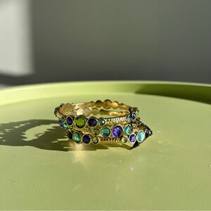 Gold and‎ Multicolor Gemstone Bangles